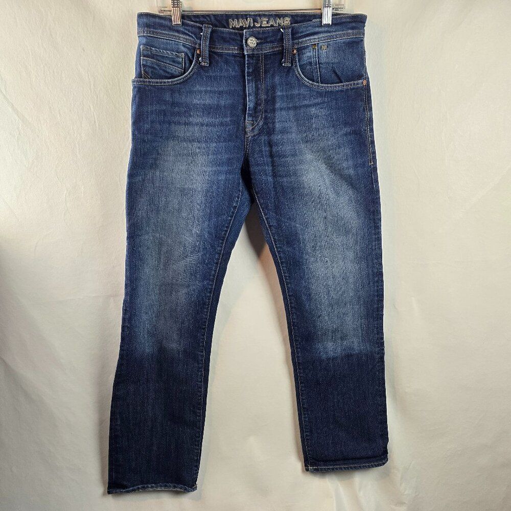 Mavi Jeans  Mens 33x30 Blue Zach Straight Leg Dark Wash Denim Pants Stretch